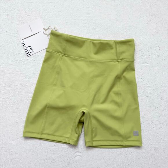 Carbon38 Pants - Carbon38 Enavant Piper Biker Shorts Green, Size Small